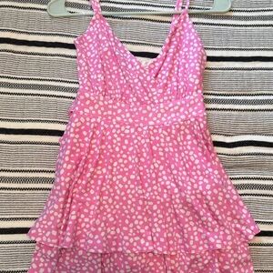 Pink and White Polka Dot Dress